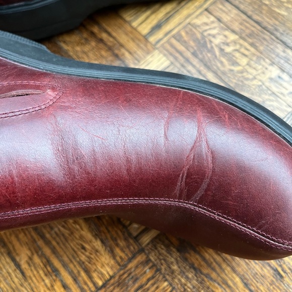 Crocs Women's Burgundy Slip On Clog Work Shoes Leather - Picture 15 of 16